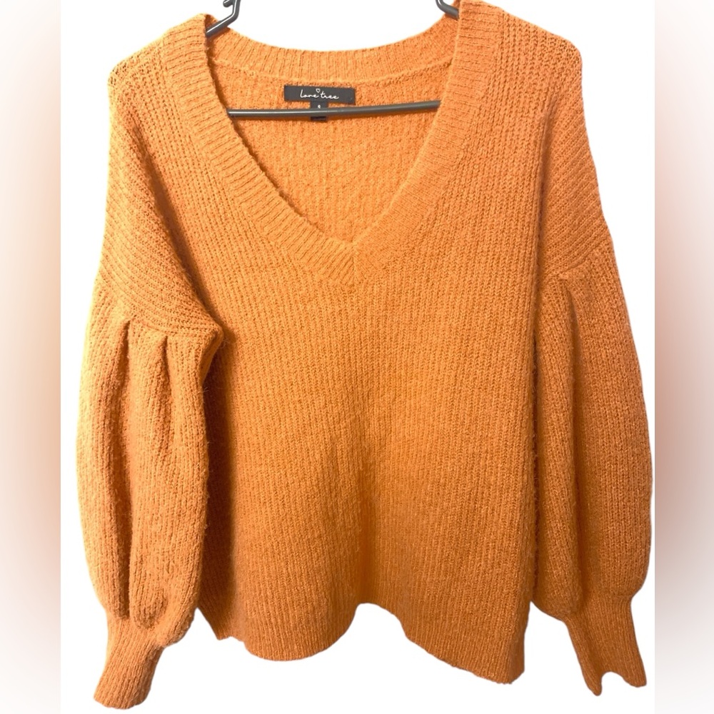 Love Tree small apricot sweater ballon sleeves hobo cozy oversized slouchy - Picture 1 of 10